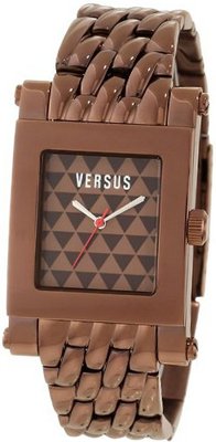 Versus by Versace 3C71700000 Pret Rectangular Bronze IP Stainless Steel Brown Dial