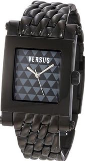Versus by Versace 3C71800000 Pret Rectangular Black IP Stainless Steel Brown Dial