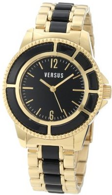 Versus by Versace AL13SBQ709A079 Tokyo Gold IP Black Dial Bracelet