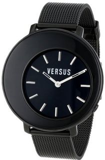 Versus by Versace AL15SBQ509A110 Bowl Black Ion-Plated Coated Stainless Steel Mesh Bracelet