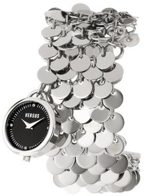 Versus by Versace SGD020012 Lights Stainless Steel Black Dial Charm Bracelet