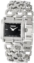 Versus by Versace SGE020012 Moda Stainless Steel Rectangular Black Dial