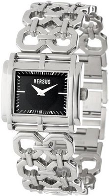 Versus by Versace SGE020012 Moda Stainless Steel Rectangular Black Dial