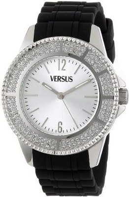 Versus by Versace SGM050013 Tokyo Crystal Round Stainless Steel Silver Sunray Dial Crystals