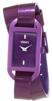 Versus by Versace SGQ060013 Ibiza Rectangular Purple Aluminum Case Leather Strap Patent Top