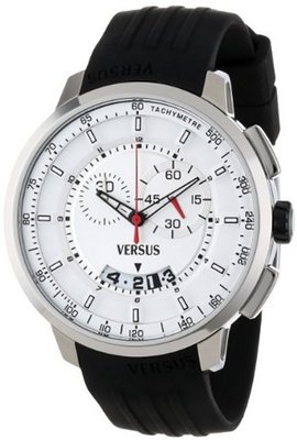 Versus by Versace SGV010013 Manhattan Black Rubber Chronograph Tachymeter Date