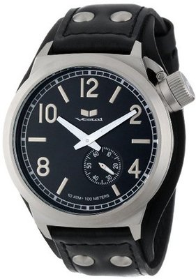 Vestal CTN3L06 Canteen Leather Black Silver Cuff