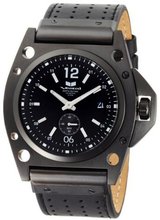 Vestal DEC002 Decibel Black Ion-Plated Case Black Leather