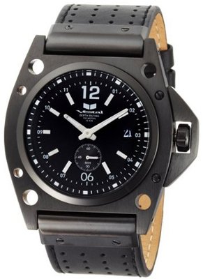 Vestal DEC002 Decibel Black Ion-Plated Case Black Leather
