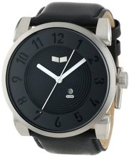 Vestal DOP007 Doppler Oversized Brushed Silver Black Leather