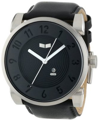 Vestal DOP007 Doppler Oversized Brushed Silver Black Leather