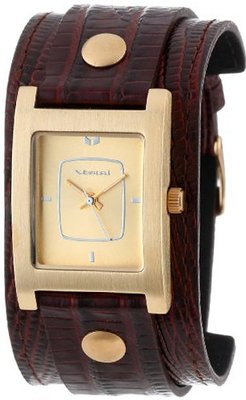 Vestal EA013 Electra Gold-Tone Brown Leather