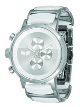 Vestal METCA03 Metronome Polished Silver with White Acetate Chronograph