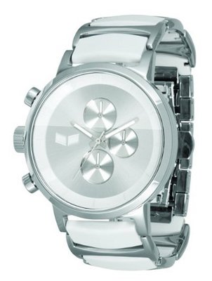Vestal METCA03 Metronome Polished Silver with White Acetate Chronograph