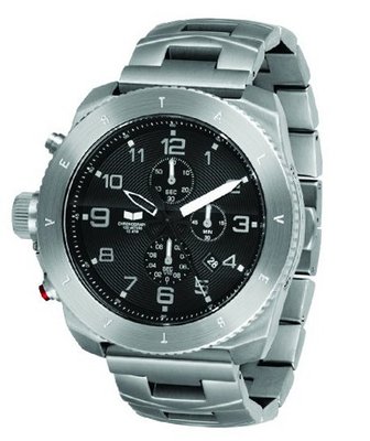Vestal RES001 Restrictor Silver and Black Chronograph Dive