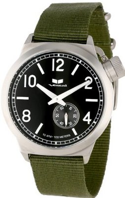 Vestal Unisex CAN3N04 "Canteen Zulu" Army Silver Casual