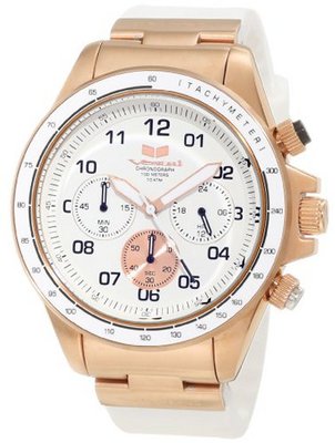 Vestal Unisex ZR2CS04 ZR-2 Rubber Rosegold White Chronograph