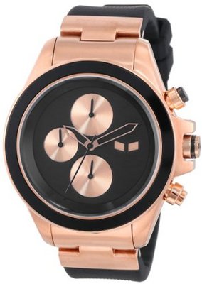 Vestal Unisex ZR2CS05 ZR-2 Rubber Black Rose Gold Minimalist
