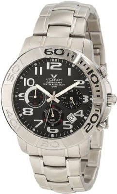 Viceroy 40325-55 Black Dial Steel Chronograph