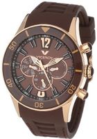 Viceroy 42110-45 Fun Colors 12 Rose Gold Ion-Plated Stainless Steel Luminous Hands Brown Soft Rubber Dual Time Day Date