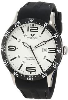 Viceroy 432049-05 White Dial Black Rubber Date