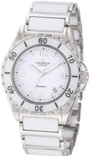 Viceroy 47548-05 Ceramic & Sapphire Luminous White Ceramic And Stainless Steel Bracelet Date