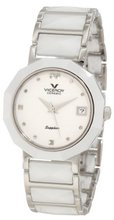 Viceroy 47576-07 White Ceramic & Stainless Steel Bracelet Date
