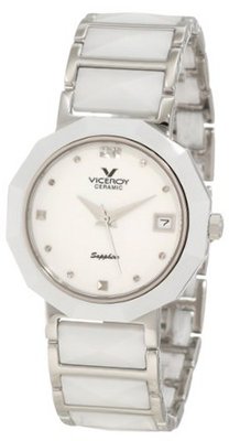 Viceroy 47576-07 White Ceramic & Stainless Steel Bracelet Date