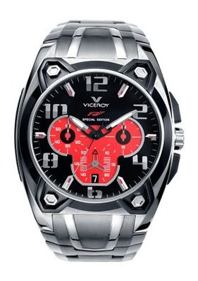 Viceroy Fernando Alonso Collection Crono 47625-75 With Stainless Steel Bracelet Black Pvd Bezel