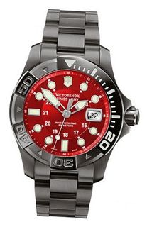 Victorinox Swiss Army 241430 Dive Master 500 Black Ice Red Dial