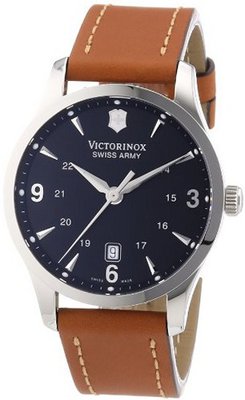 Victorinox Swiss Army 241475 Alliance Black Dial Brown Strap