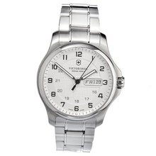 Victorinox Swiss Army 241551.1 Steel Officers Quartz Analog White Dial