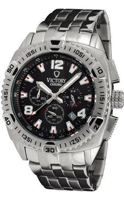 Victory Instruments V-Adventurer Chronograph Stainless/Black Sport 7011-BS