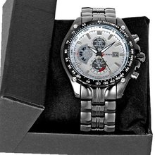 Military Black Stainless Steel Luxury Sport Date Quartz Clock Wrist