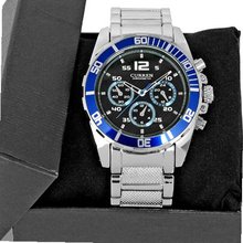 Vogue Blue Bezel Racer Style Luxury Sport Steel Quartz Analog Wrist