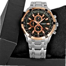 Vogue Rose Gold Black Dial Quartz Luxury Sport Stainless Steel Wrist