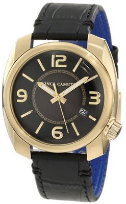 Vince Camuto VC/1001BKGP The Pilot Black Dial Date Function Gold-Tone
