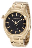 Vince Camuto VC/1004BKGP The Traveler Black Dial Gold-Tone Stainless-Steel