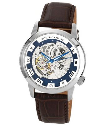 Vince Camuto VC/1007BLSV The Executive Silver-Tone Self-Wind Automatic