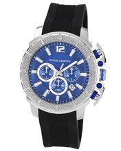 Vince Camuto VC/1019BLSV The Striker Silver-Tone Black Resin Strap Chronograph