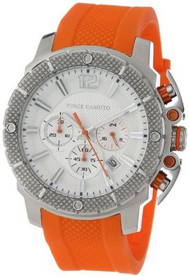 Vince Camuto VC/1019WHSV The Striker Silver-Tone Orange Resin Strap Chronograph