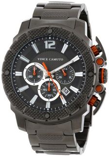 Vince Camuto VC/1020ORDG The Striker Steel Orange Accented Gunmetal-Tone Bracelet Chronograph
