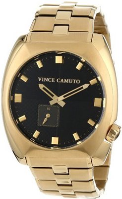 Vince Camuto VC/1021BKGP "The Cadet" Gold-Tone Black Dial Remote Sweep Bracelet Dress