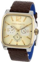 Vince Camuto VC/1024CHTT The Sergeant Square Two-Tone Multi-Function Brown Leather Strap