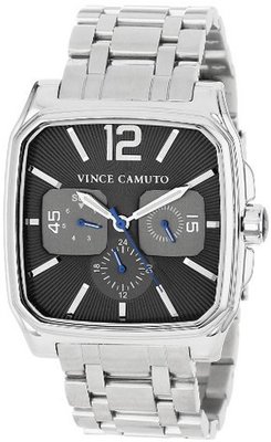 Vince Camuto VC/1025DGSV The Sergeant Square Silver-Tone Multi-Function Bracelet