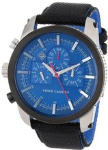 Vince Camuto VC/1029BLSV "The Baron" Stainless Steel with Black Nylon Strap