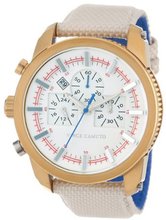 Vince Camuto VC/1029ROGP The Baron Gold-Tone Beige Nylon Strap Chronograph