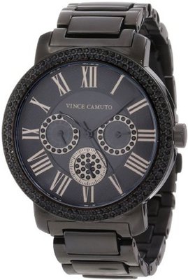 Vince Camuto VC/5001BKBK Swarovski Crystal Accented Black Ion-Plated Multi-Function Bracelet