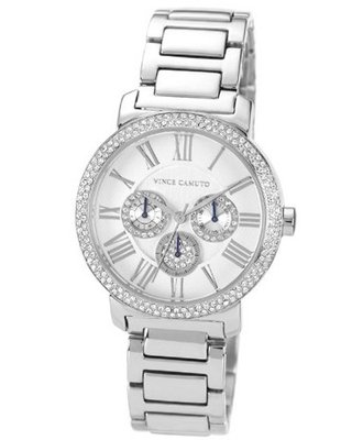 Vince Camuto VC/5001SVSV Swarovski Crystal Accented Silver-Tone Multi-Function Bracelet