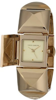 Vince Camuto VC/5026CHGB Gold-Tone Pyramid Bracelet Covered Dial